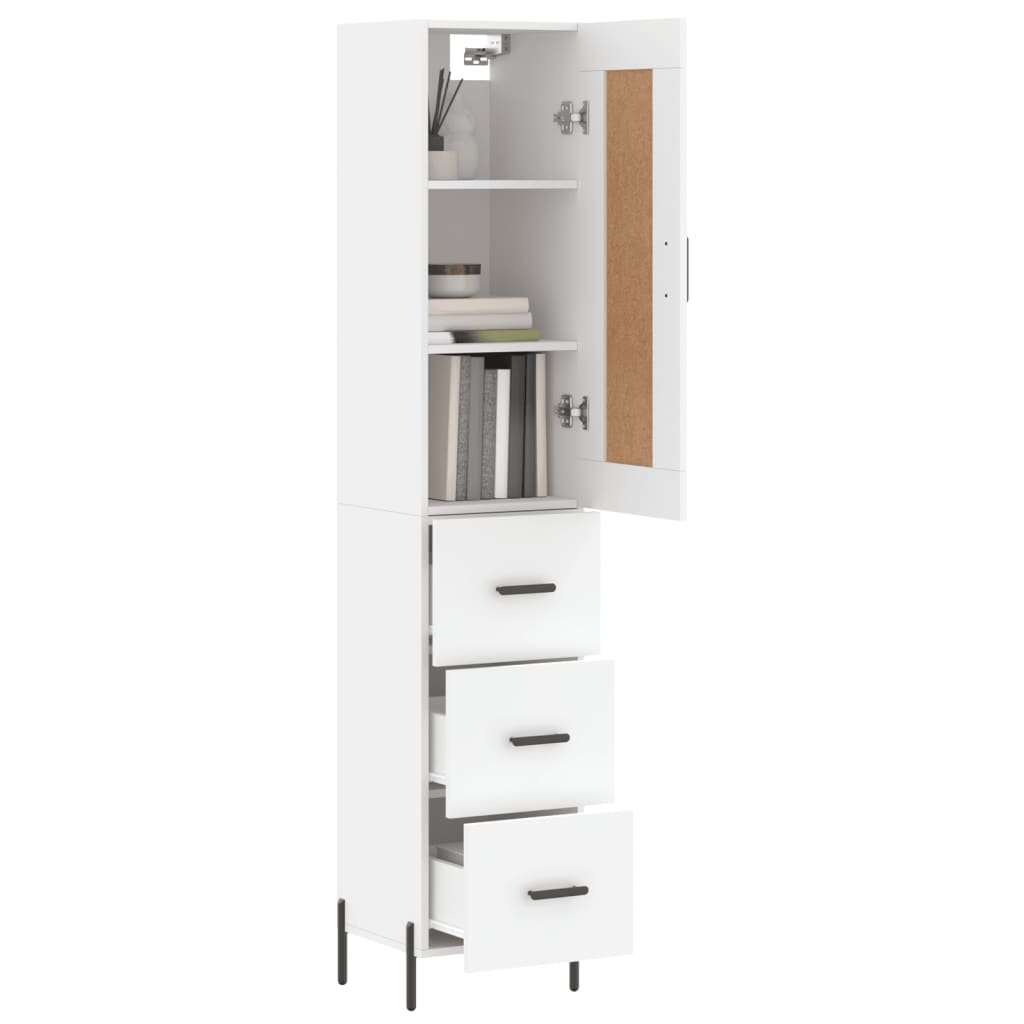 vidaXL Ντουλάπι Λευκό 34,5 x 34 x 180 εκ. από Επεξεργασμένο Ξύλο