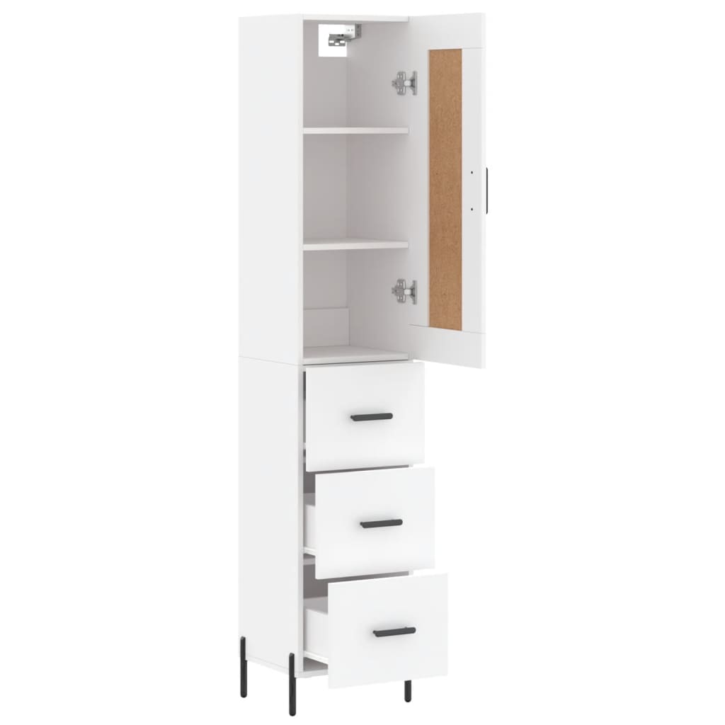vidaXL Ντουλάπι Λευκό 34,5 x 34 x 180 εκ. από Επεξεργασμένο Ξύλο