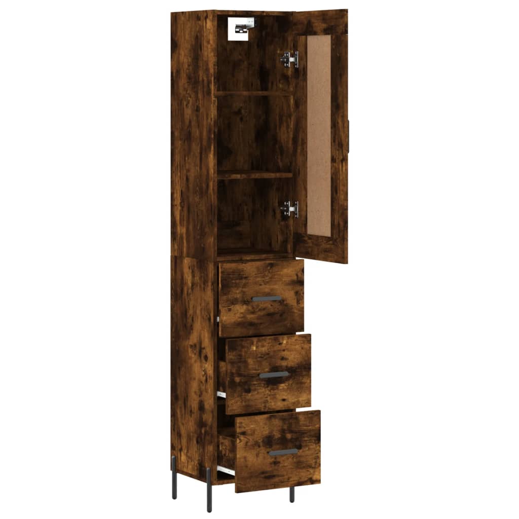 vidaXL Ντουλάπι Καπνιστή δρυς 34,5x34x180 εκ. από Επεξεργασμένο Ξύλο