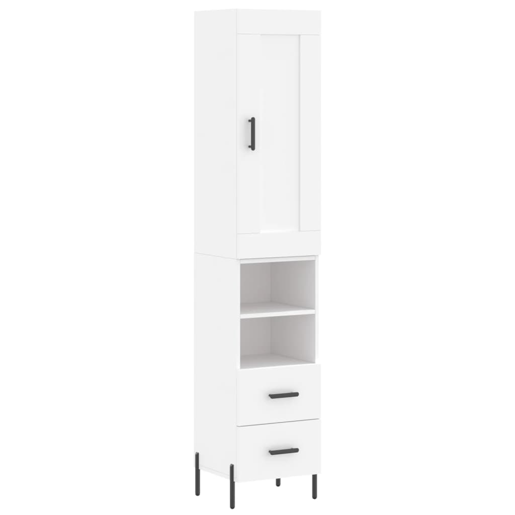 vidaXL Ντουλάπι Λευκό 34,5 x 34 x 180 εκ. από Επεξεργασμένο Ξύλο