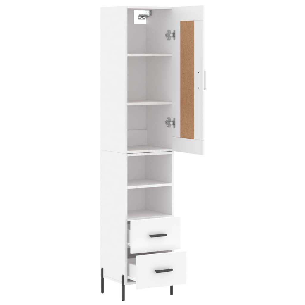 vidaXL Ντουλάπι Λευκό 34,5 x 34 x 180 εκ. από Επεξεργασμένο Ξύλο