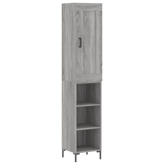 vidaXL Μπουφές Sonoma Γκρι 34,5 x 34 x 180 εκ. από Επεξεργασμένο Ξύλο