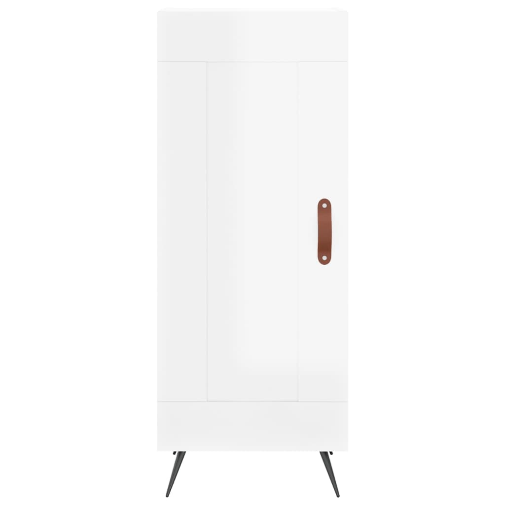 vidaXL Ντουλάπι Γυαλ. Λευκό 34,5 x 34 x 180 εκ. από Επεξεργασμένο Ξύλο