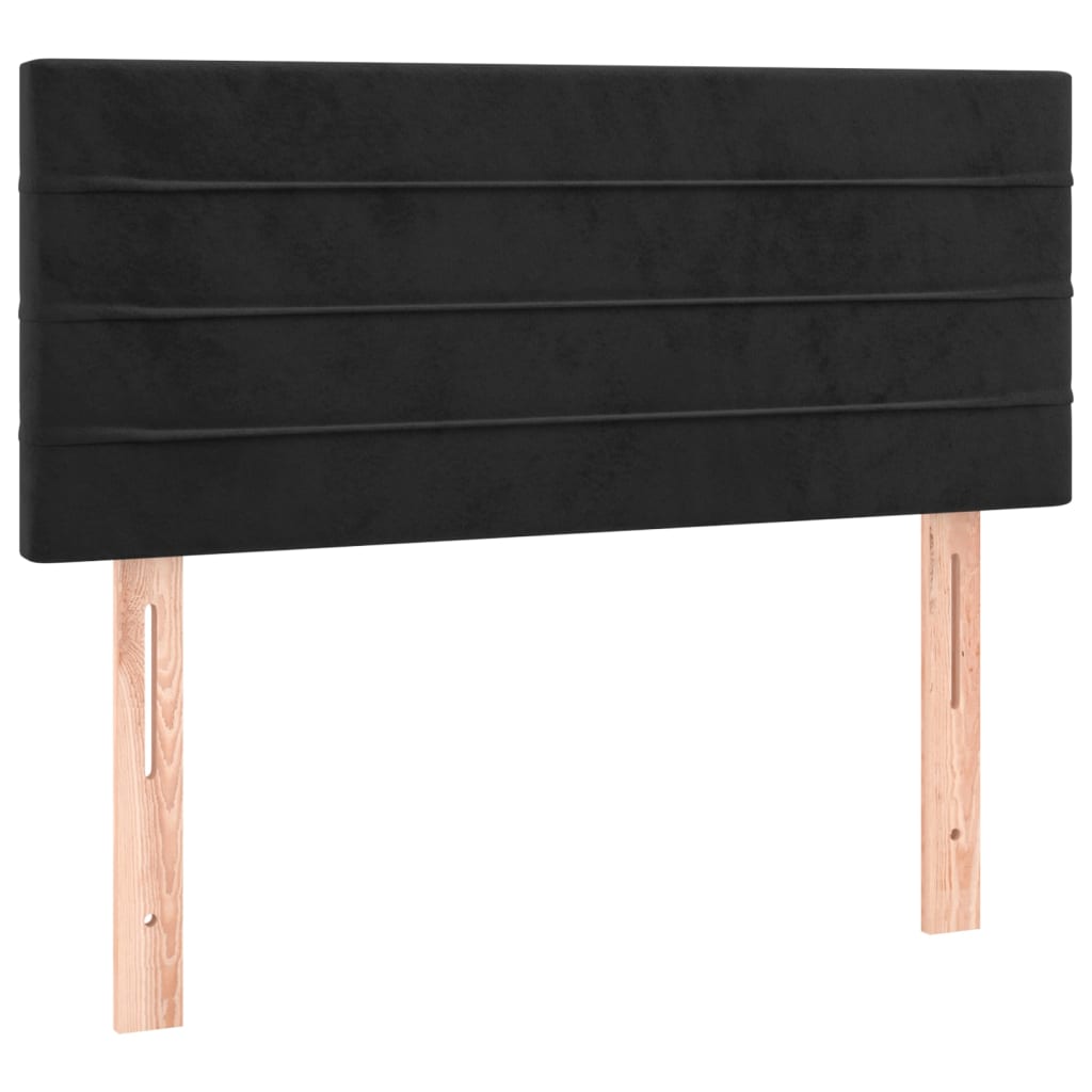 vidaXL Κρεβάτι Boxspring με Στρώμα Μαύρο 120 x 200 εκ. Βελούδινο