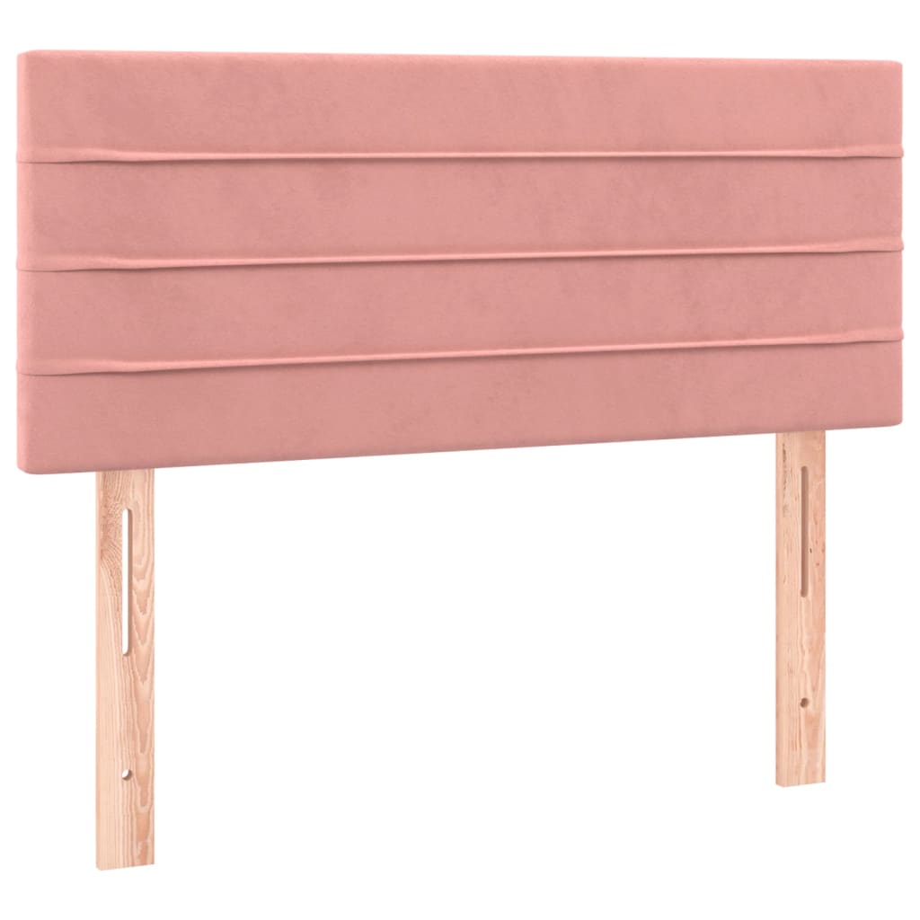 vidaXL Κρεβάτι Boxspring με Στρώμα Ροζ 120x200 εκ. Βελούδινο