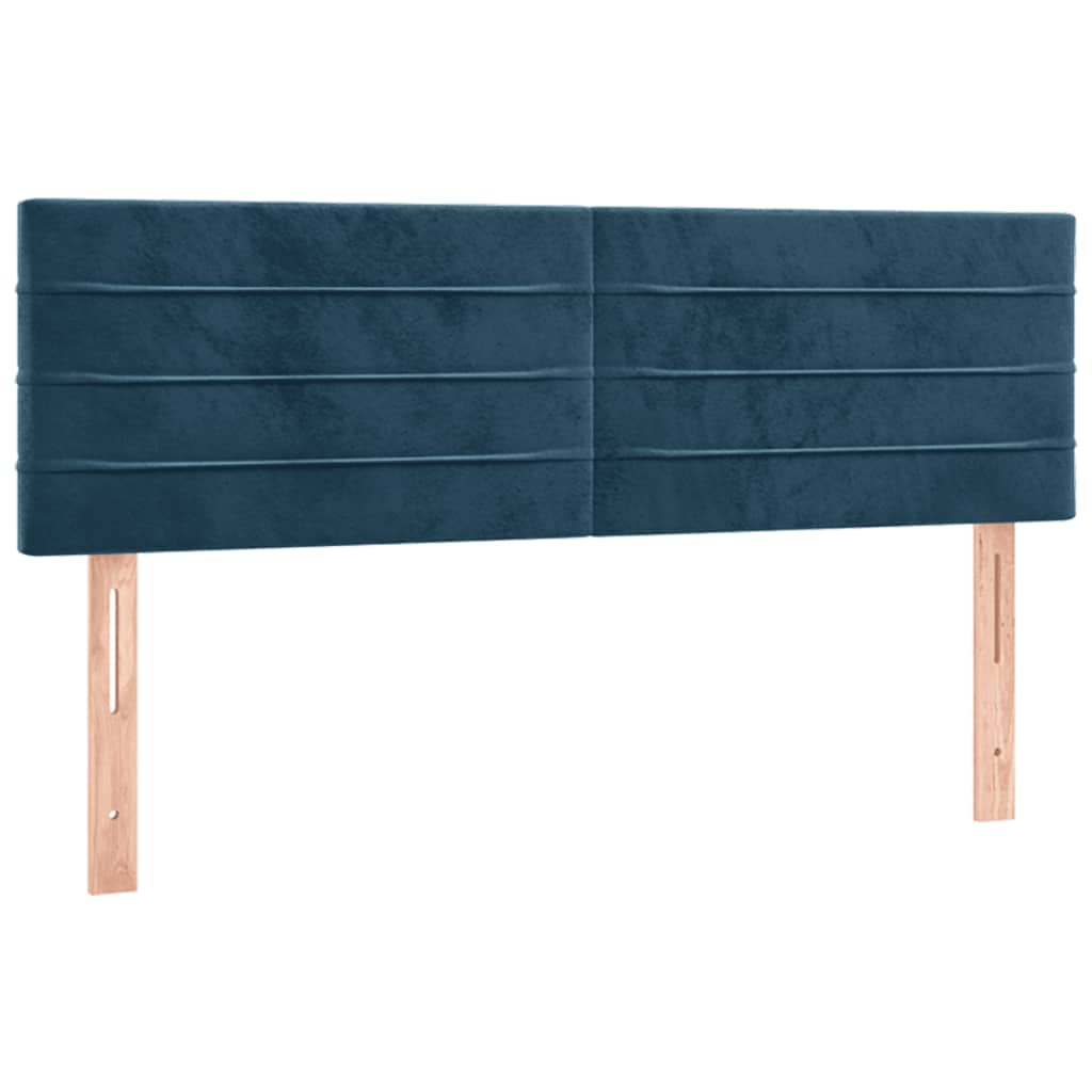 vidaXL Κρεβάτι Boxspring με Στρώμα Σκούρο Μπλε 140x200 εκ. Βελούδινο