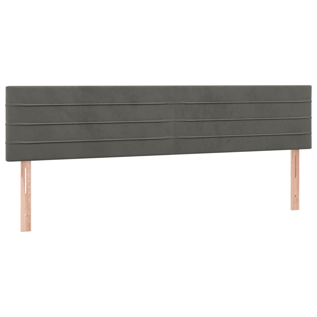 vidaXL Κρεβάτι Boxspring με Στρώμα Σκούρο Γκρι 200x200 εκ. Βελούδινο