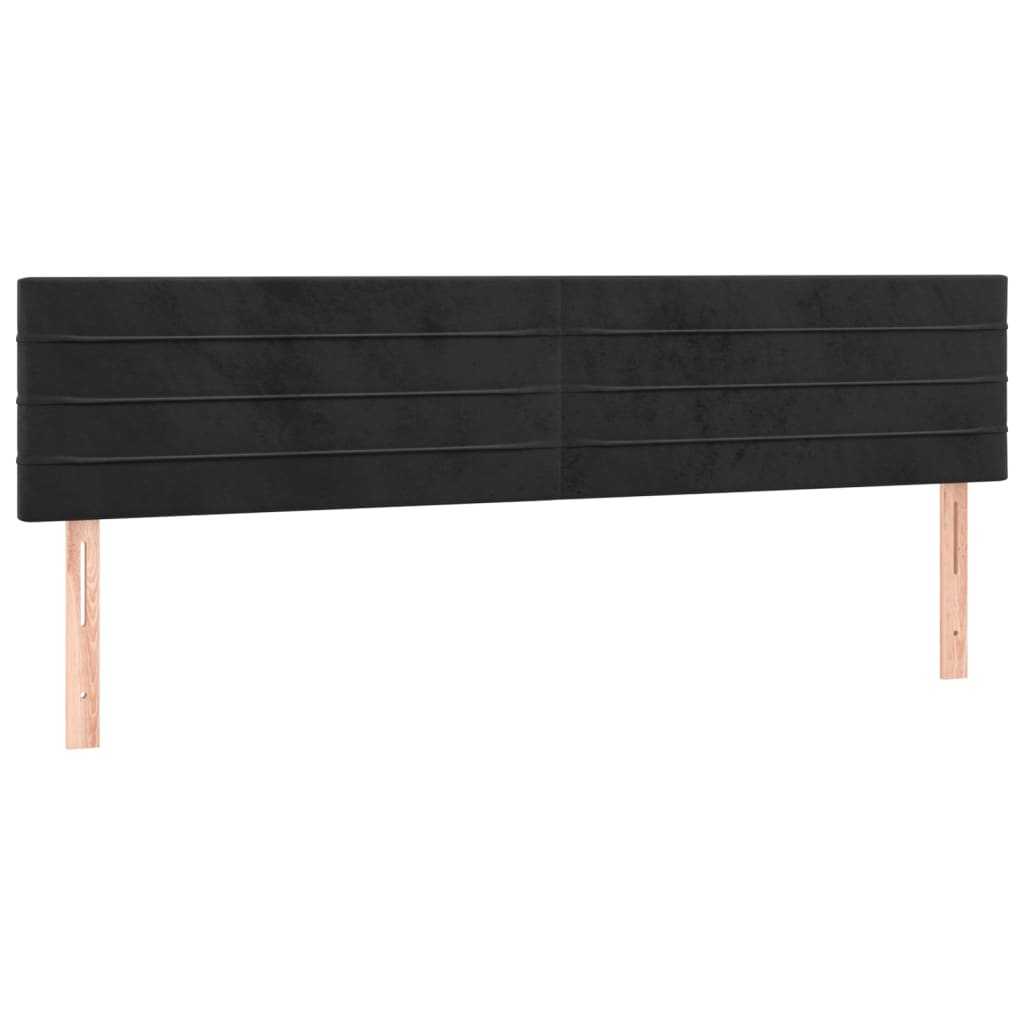 vidaXL Κρεβάτι Boxspring με Στρώμα Μαύρο 200x200 εκ. Βελούδινο