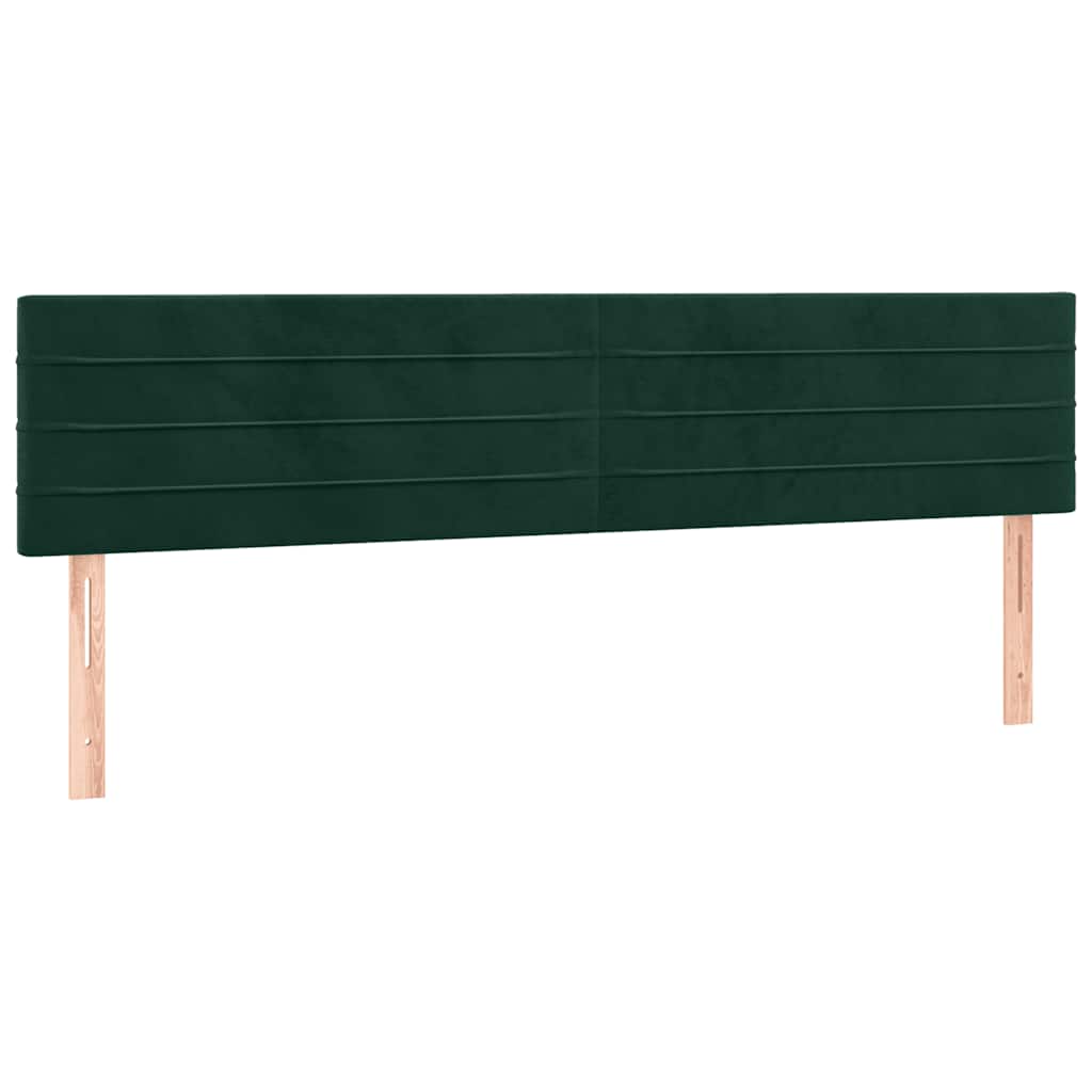 vidaXL Κρεβάτι Boxspring με Στρώμα Σκούρο Πράσινο 200x200εκ. Βελούδινο
