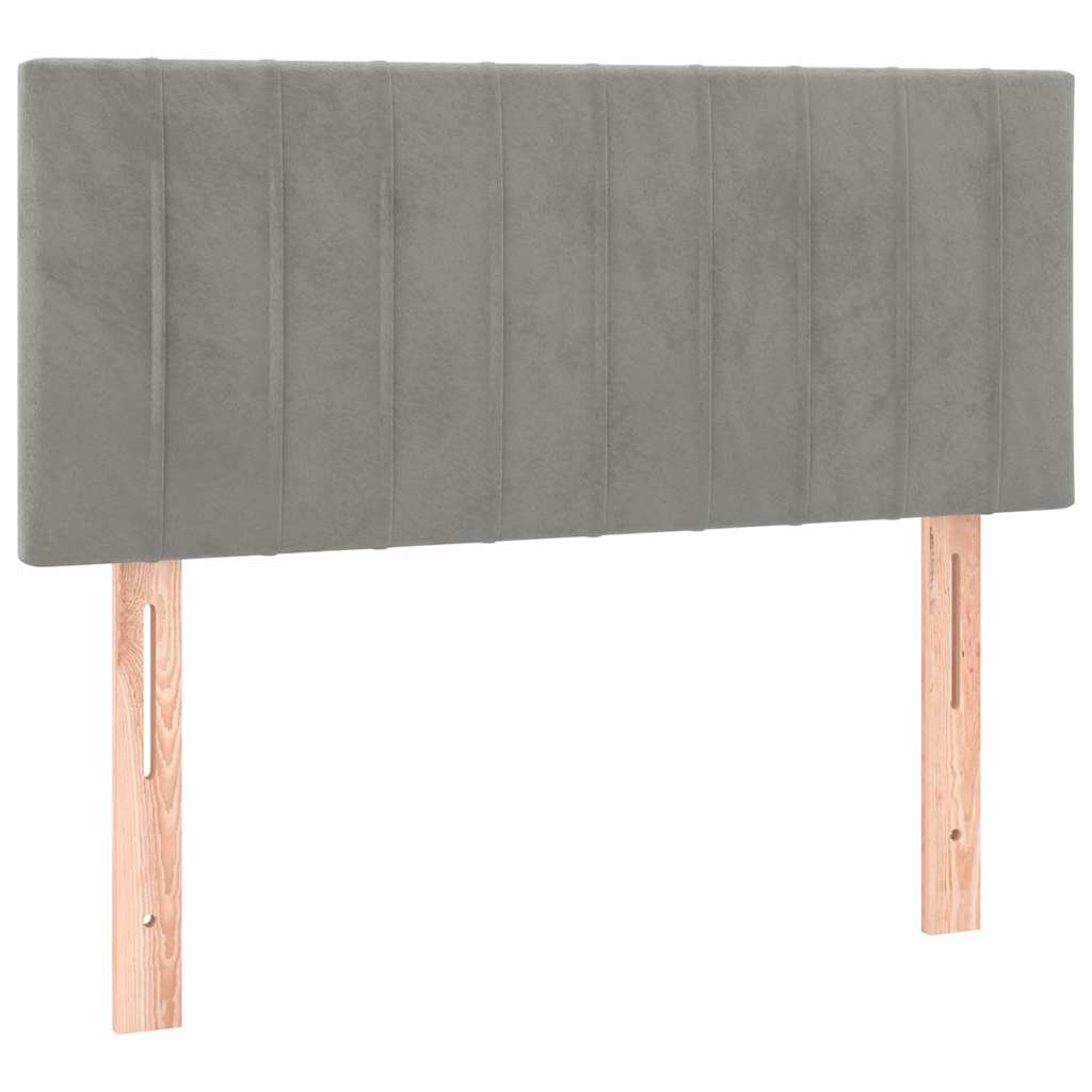 vidaXL Κρεβάτι Boxspring με Στρώμα Ανοιχτό Γκρι 80x200 εκ. Βελούδινο