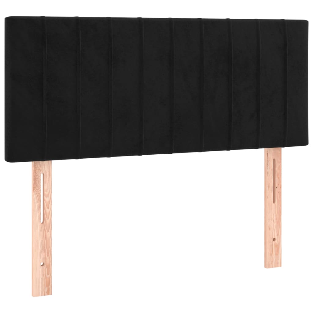 vidaXL Κρεβάτι Boxspring με Στρώμα Μαύρο 90x200 εκ. Βελούδινο
