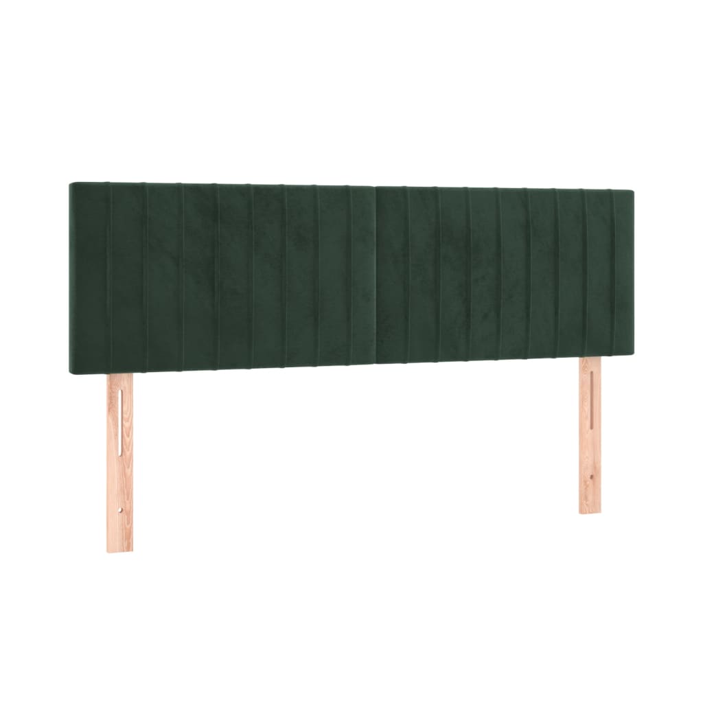 vidaXL Κρεβάτι Boxspring με Στρώμα Σκούρο Πράσινο 140x200εκ. Βελούδινο
