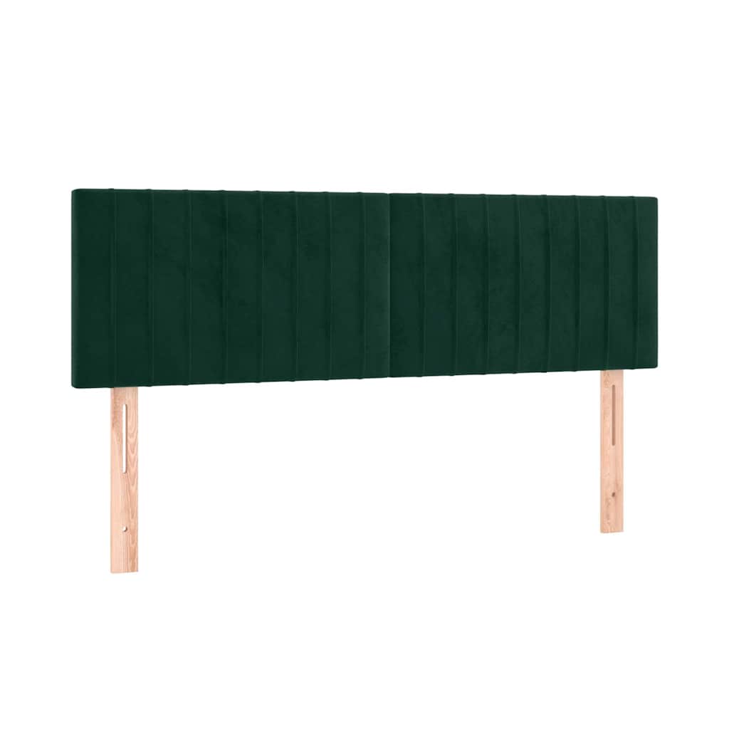 vidaXL Κρεβάτι Boxspring με Στρώμα Σκούρο Πράσινο 140x200εκ. Βελούδινο