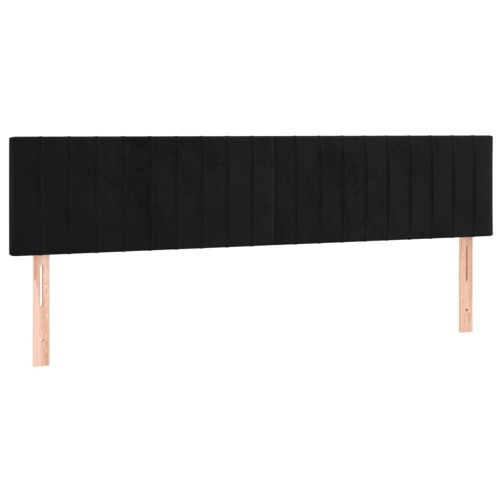 vidaXL Κρεβάτι Boxspring με Στρώμα Μαύρο 160x200 εκ. Βελούδινο