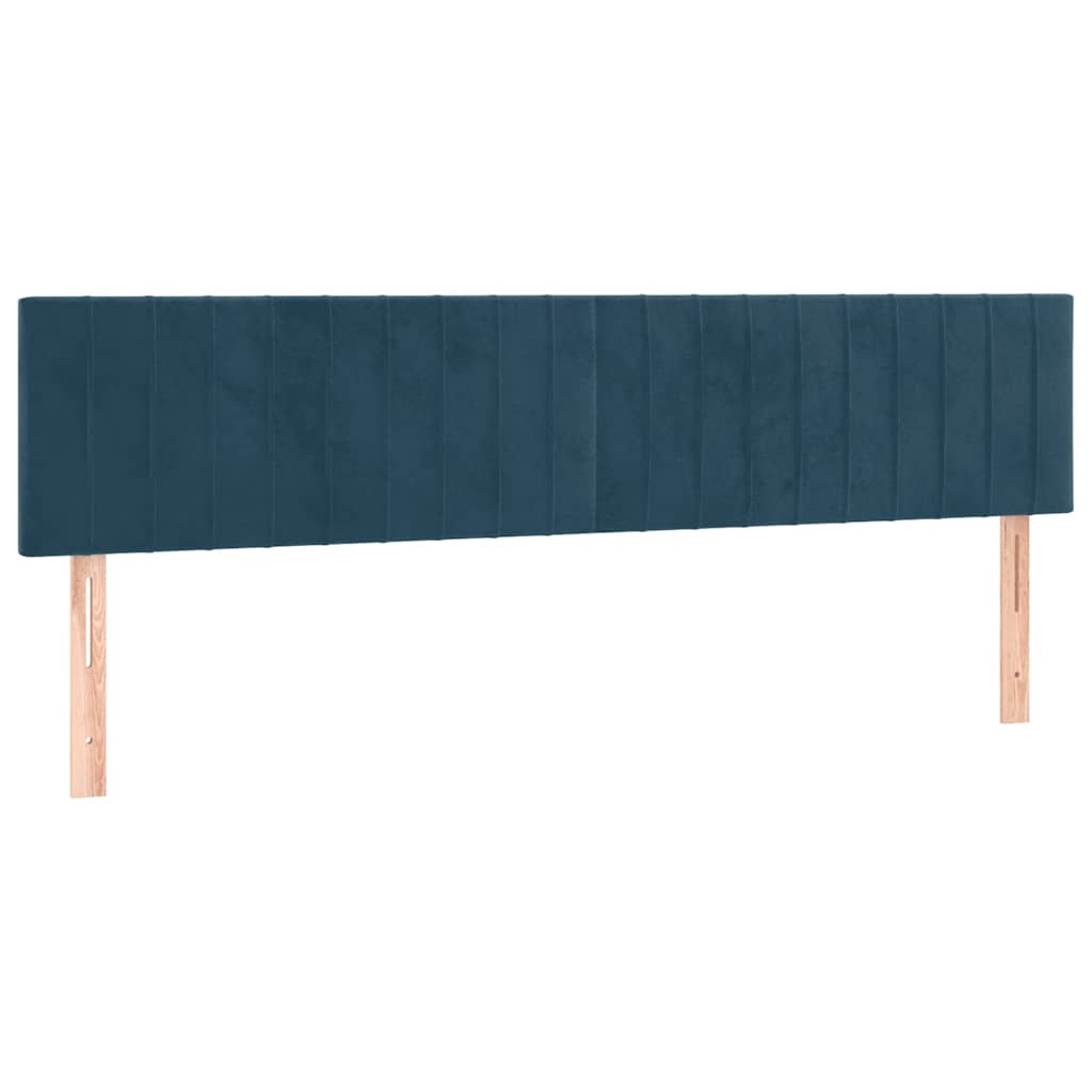 vidaXL Κρεβάτι Boxspring με Στρώμα Σκούρο Μπλε 160x200 εκ. Βελούδινο