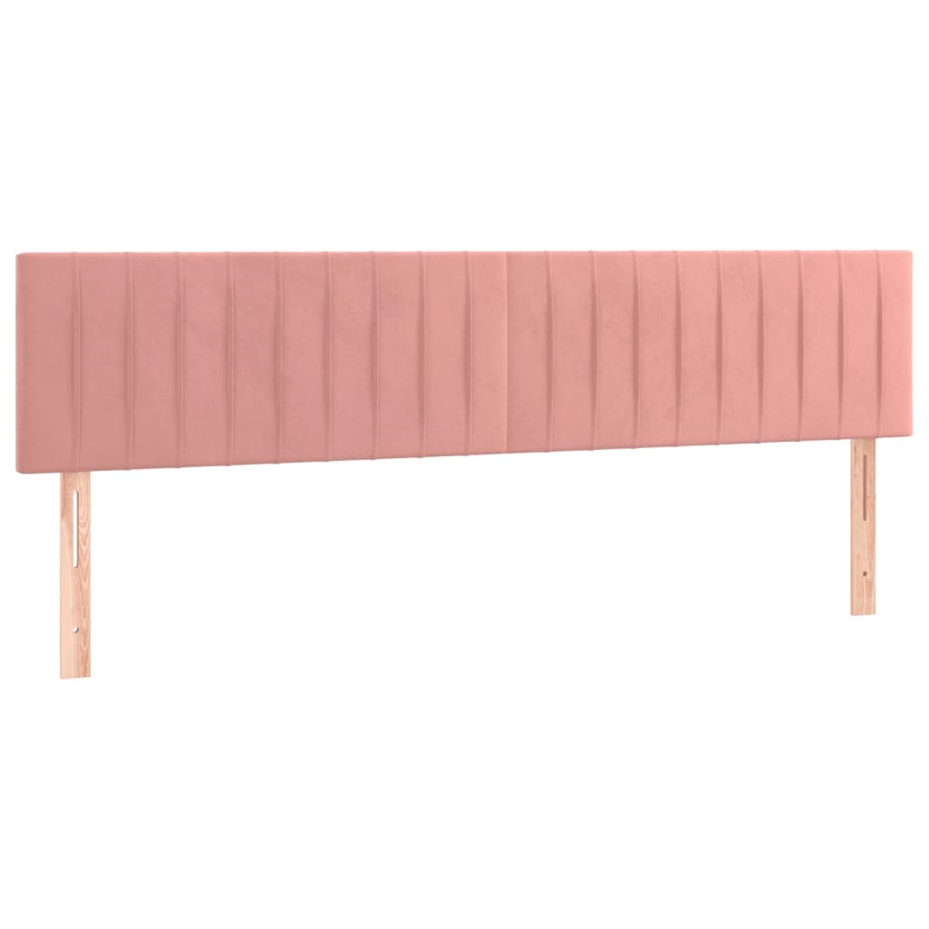 vidaXL Κρεβάτι Boxspring με Στρώμα Ροζ 180x200 εκ. Βελούδινο
