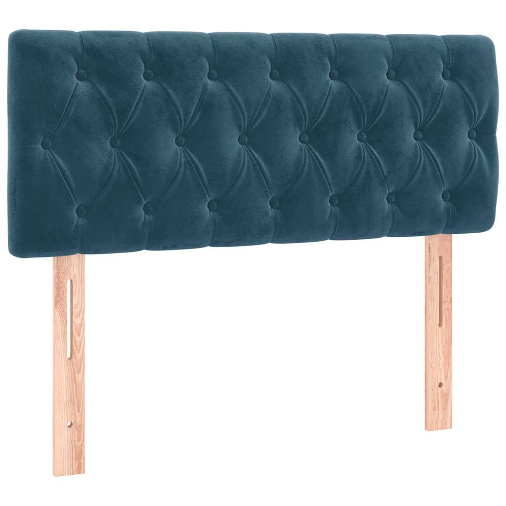 vidaXL Κρεβάτι Boxspring με Στρώμα Σκούρο Μπλε 120x200 εκ. Βελούδινο
