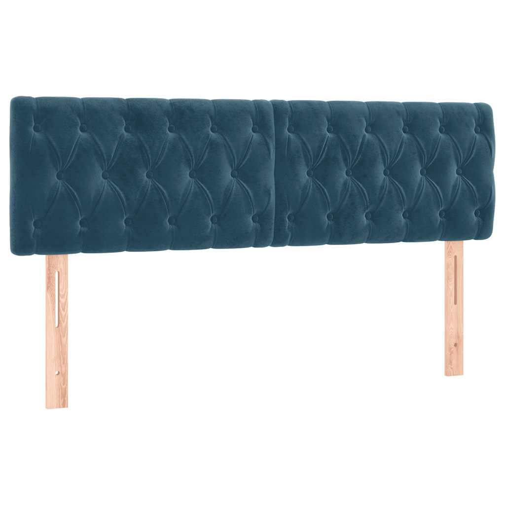 vidaXL Κρεβάτι Boxspring με Στρώμα Σκούρο Μπλε 140x200 εκ. Βελούδινο