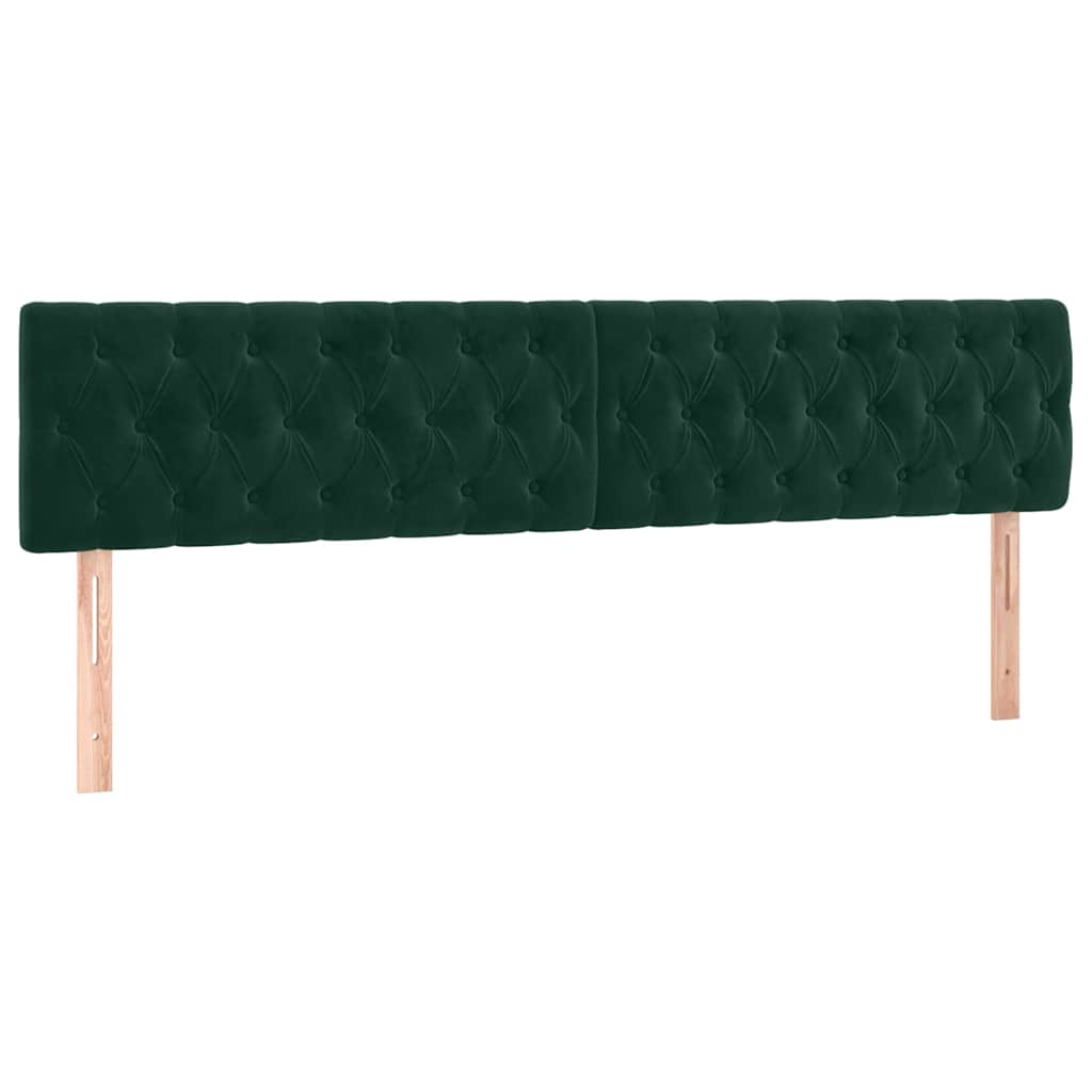vidaXL Κρεβάτι Boxspring με Στρώμα Σκούρο Πράσινο 200x200εκ. Βελούδινο