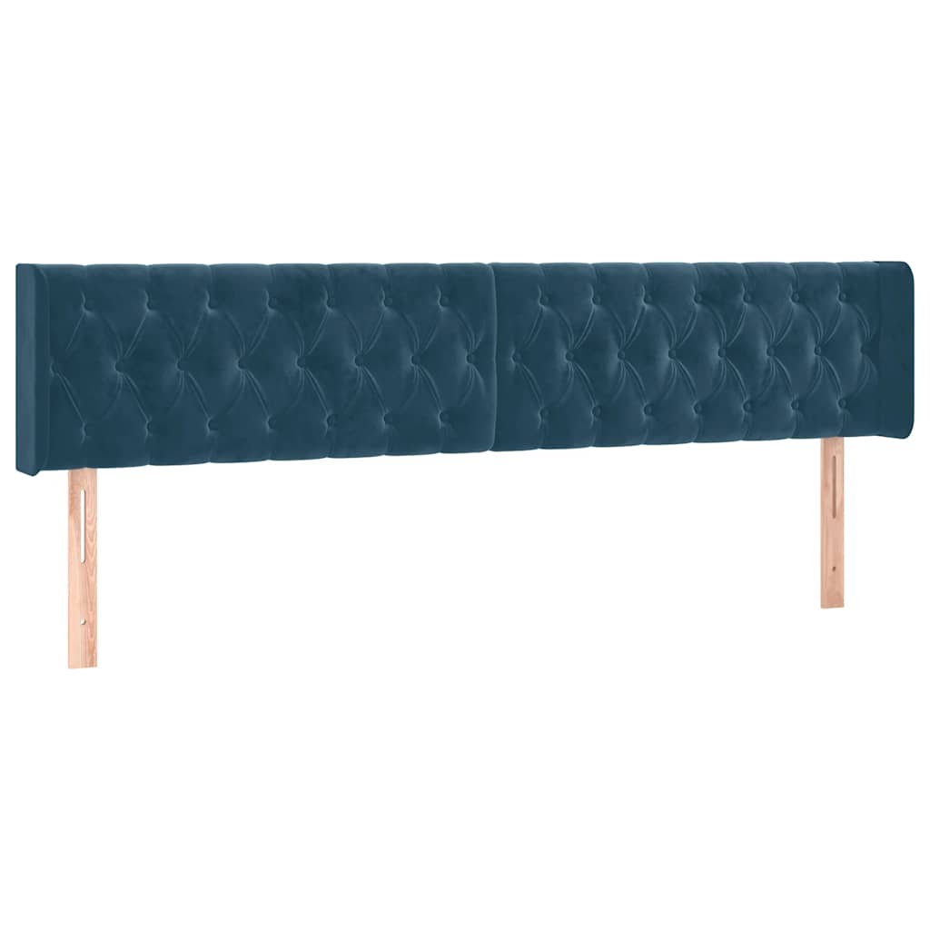 vidaXL Κρεβάτι Boxspring με Στρώμα Σκούρο Μπλε 200x200 εκ. Βελούδινο
