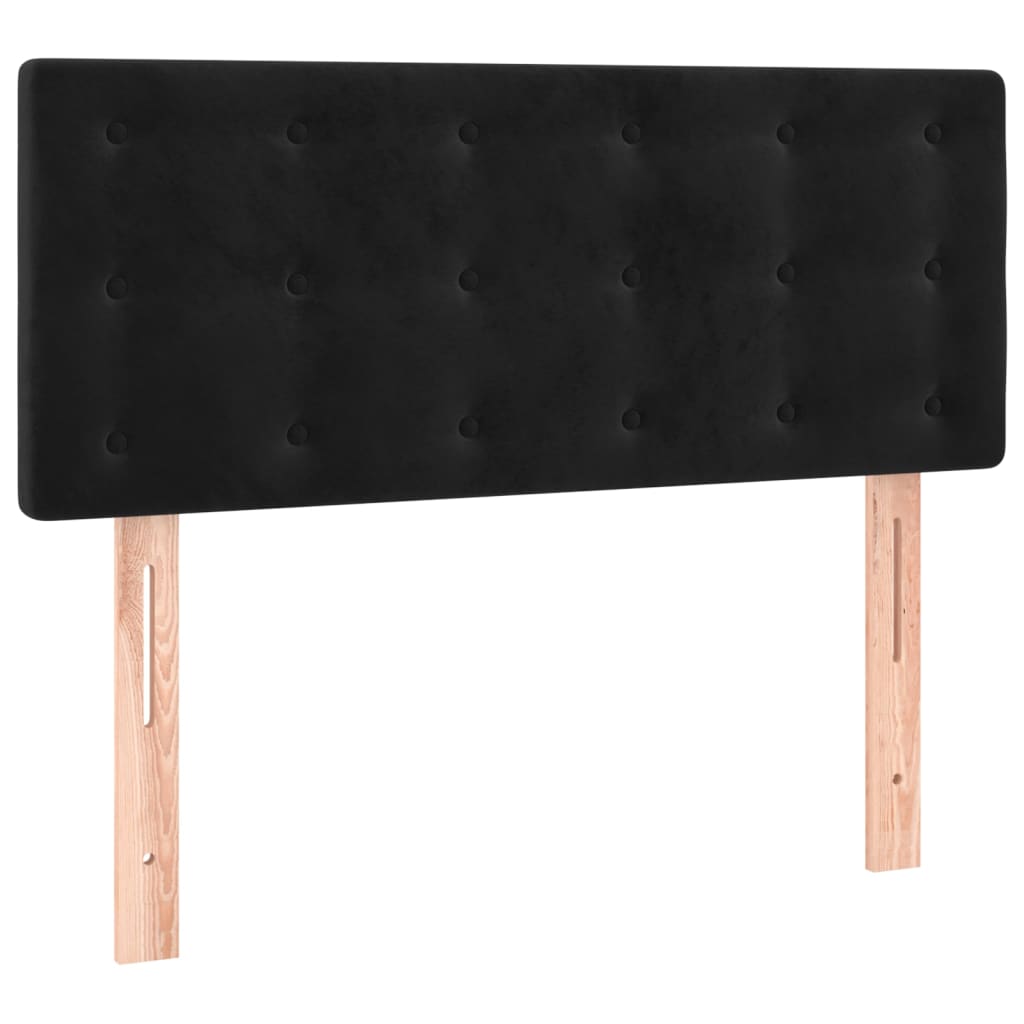 vidaXL Κρεβάτι Boxspring με Στρώμα Μαύρο 90x200 εκ. Βελούδινο
