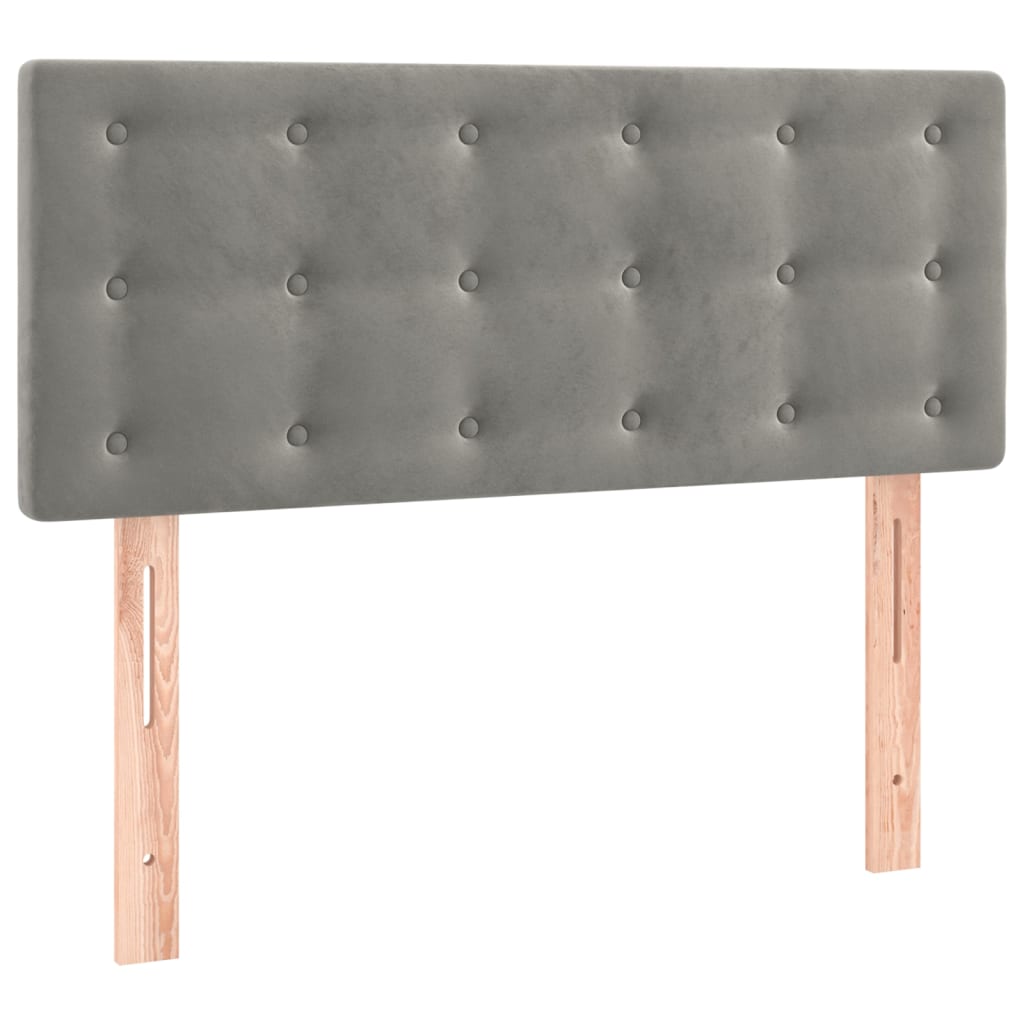 vidaXL Κρεβάτι Boxspring με Στρώμα Ανοιχτό Γκρι 120x200 εκ. Βελούδινο