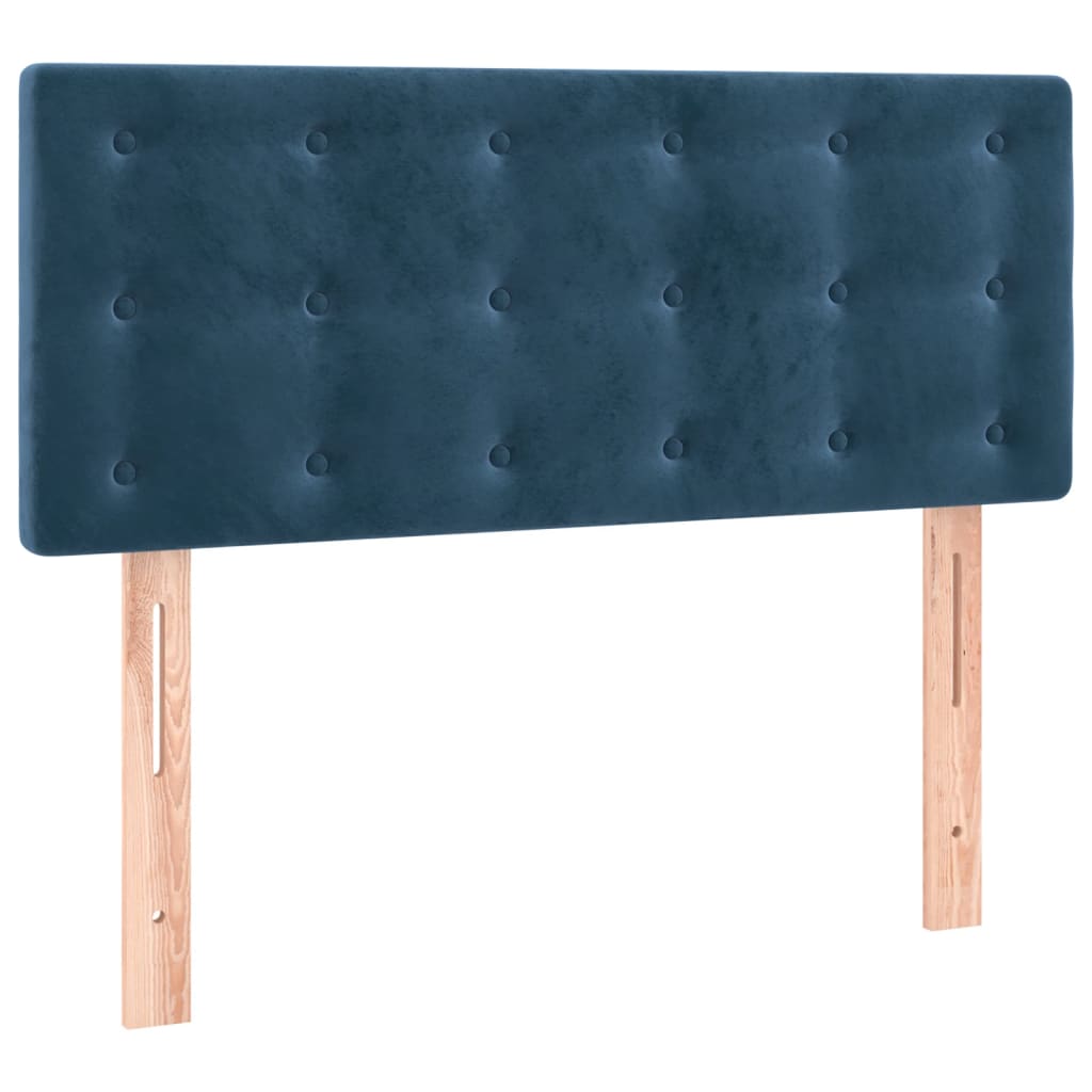 vidaXL Κρεβάτι Boxspring με Στρώμα Σκούρο Μπλε 120x200 εκ. Βελούδινο