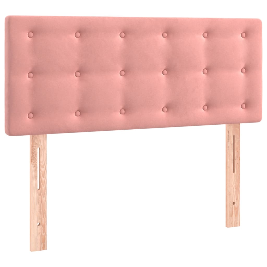 vidaXL Κρεβάτι Boxspring με Στρώμα Ροζ 120x200 εκ. Βελούδινο