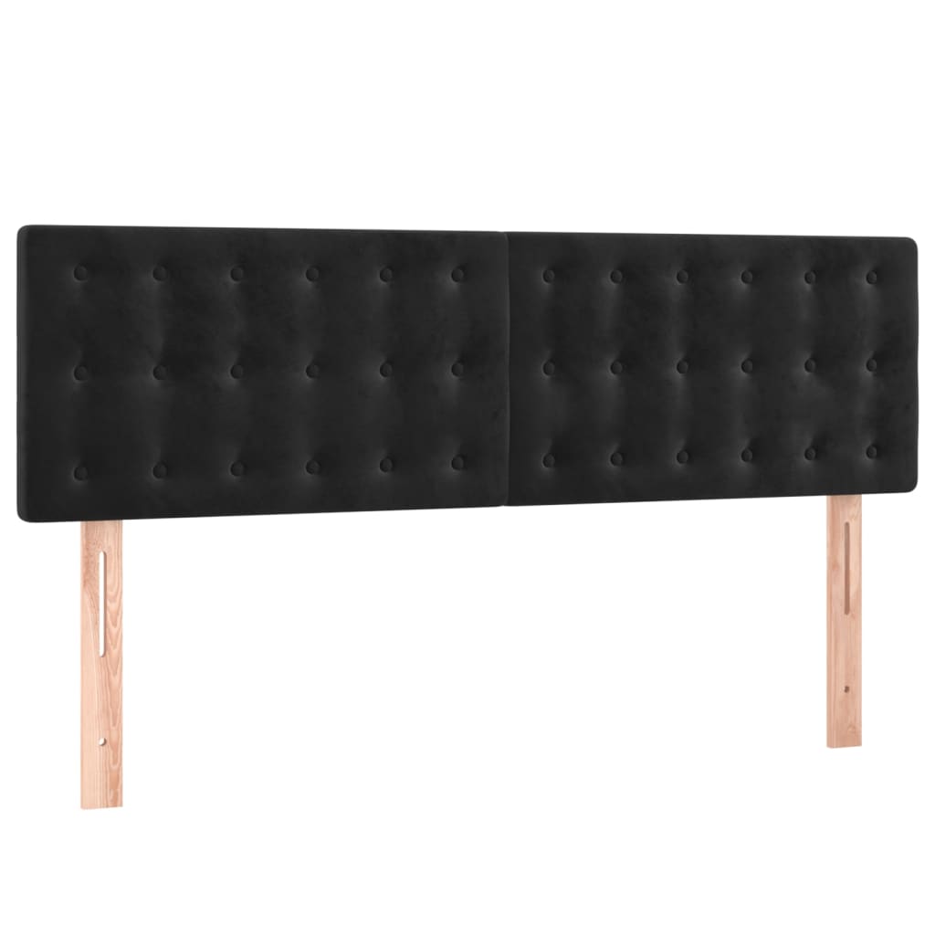 vidaXL Κρεβάτι Boxspring με Στρώμα Μαύρο 140x190 εκ. Βελούδινο