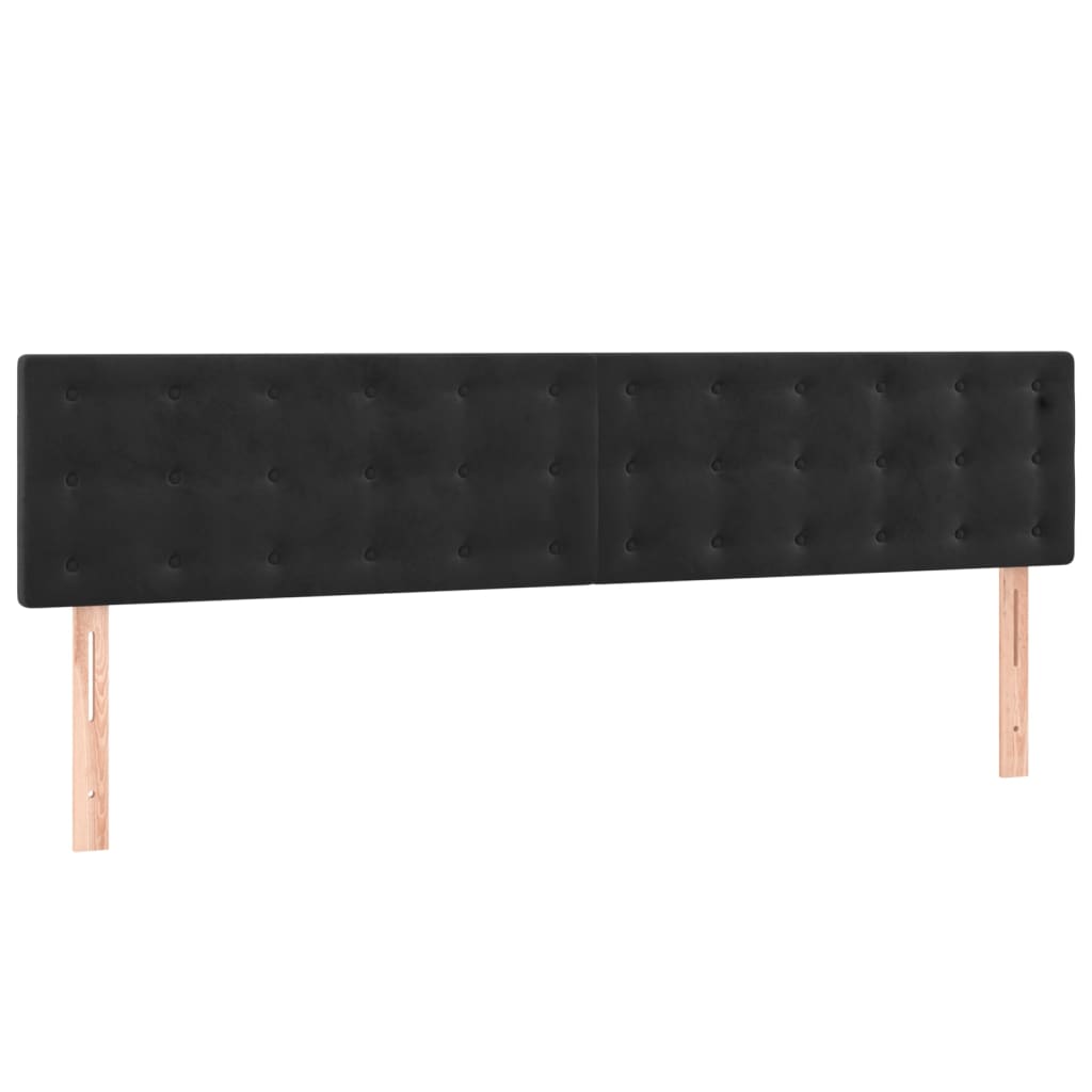 vidaXL Κρεβάτι Boxspring με Στρώμα Μαύρο 180x200 εκ. Βελούδινο