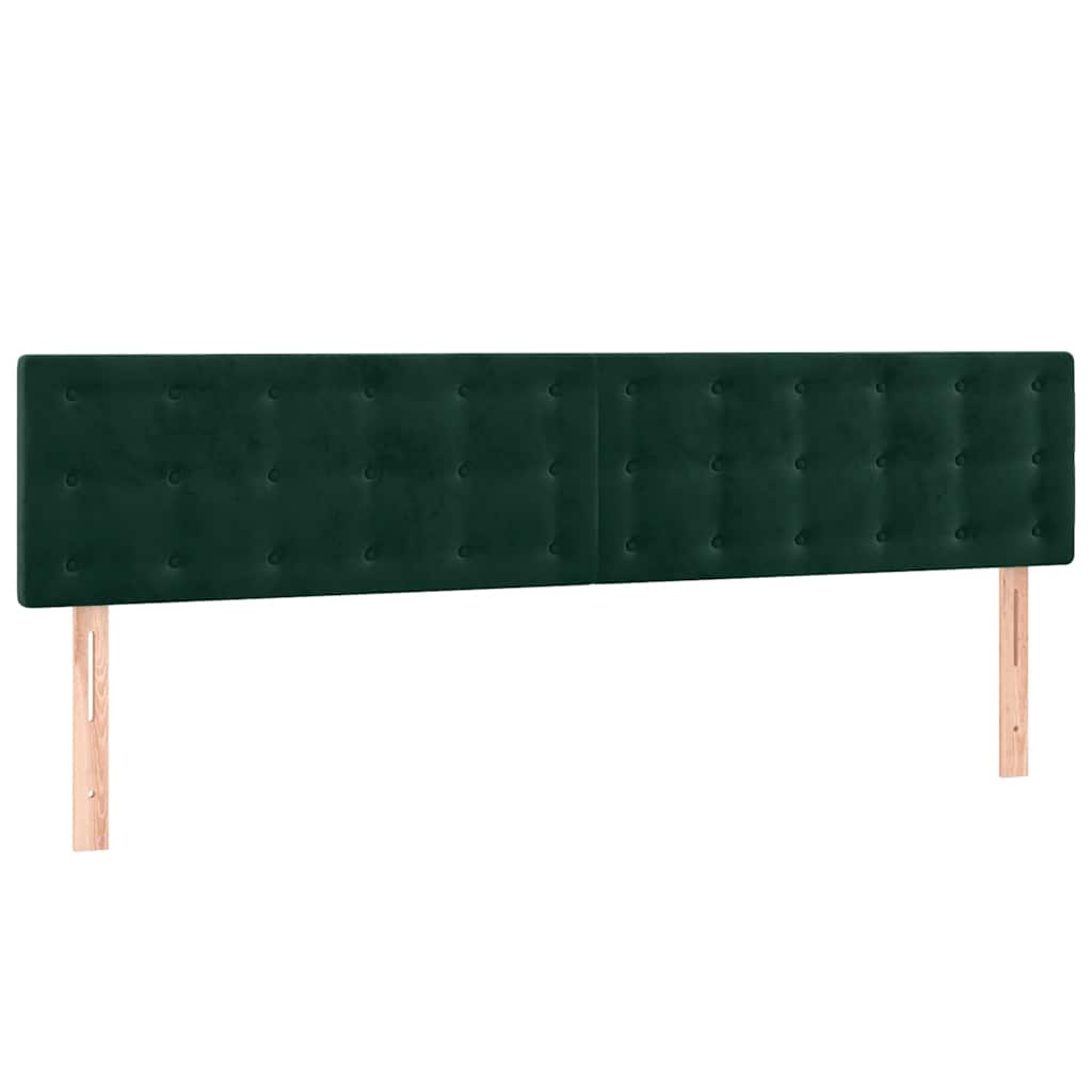 vidaXL Κρεβάτι Boxspring με Στρώμα Σκούρο Πράσινο 200x200εκ. Βελούδινο
