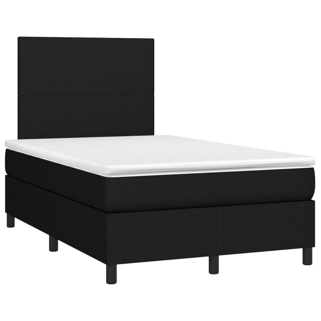 vidaXL Κρεβάτι Boxspring με Στρώμα Μαύρο 120x200 εκ. Υφασμάτινο