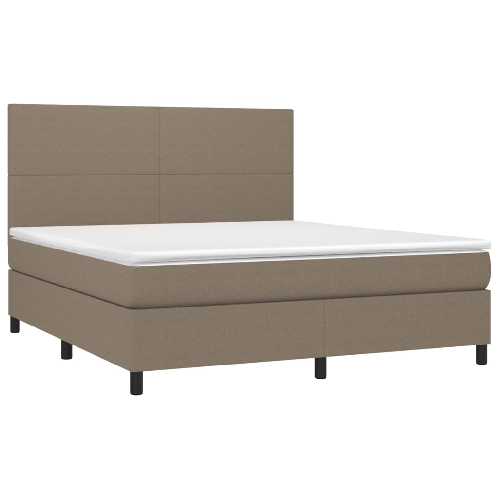 vidaXL Κρεβάτι Boxspring με Στρώμα Taupe 180x200 εκ. Υφασμάτινο