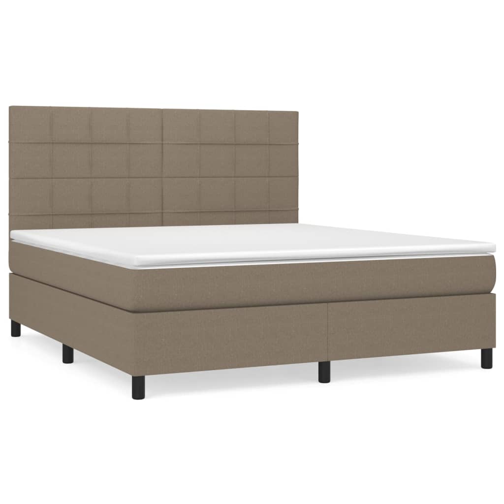 vidaXL Κρεβάτι Boxspring με Στρώμα Taupe 160x200 εκ. Υφασμάτινο