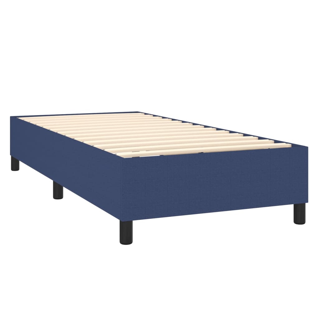 vidaXL Κρεβάτι Boxspring με Στρώμα Μπλε 80x200 εκ. Υφασμάτινο
