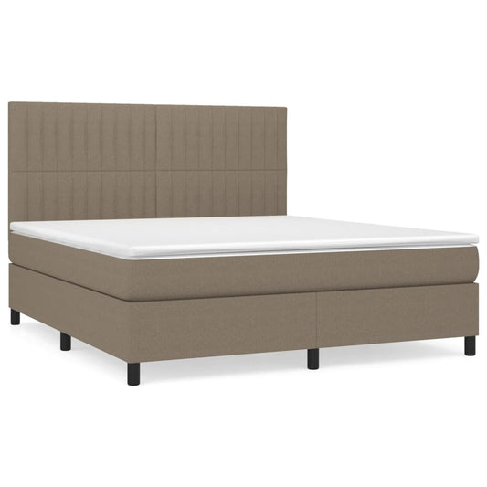 vidaXL Κρεβάτι Boxspring με Στρώμα Taupe 160x200 εκ. Υφασμάτινο