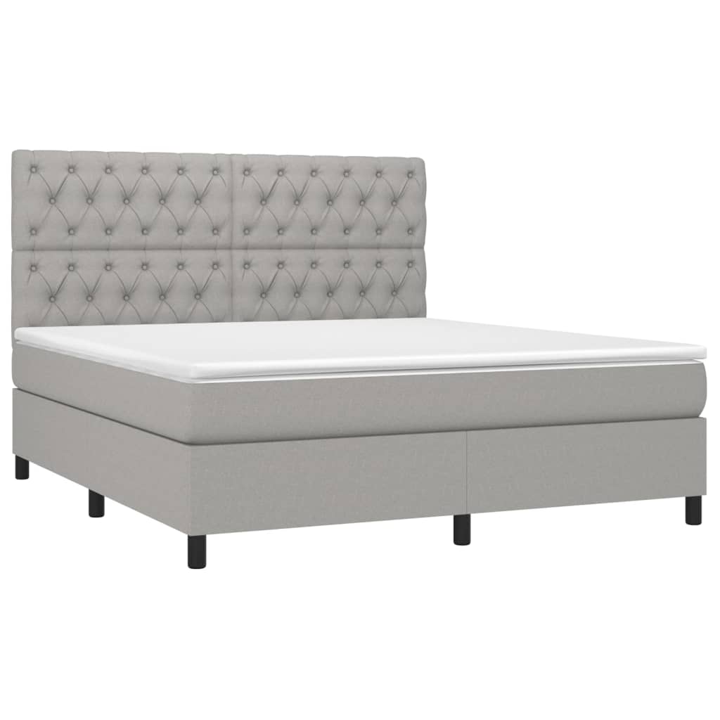 vidaXL Κρεβάτι Boxspring με Στρώμα Αν. Πράσινο 160x200εκ Υφασμάτινο