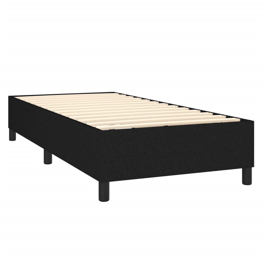 vidaXL Κρεβάτι Boxspring με Στρώμα Μαύρο 100 x 200 εκ. Υφασμάτινο