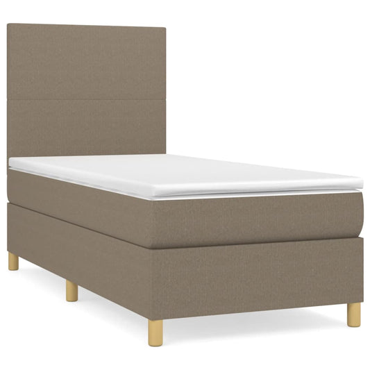 vidaXL Κρεβάτι Boxspring με Στρώμα Taupe 80x200 εκ. Υφασμάτινο