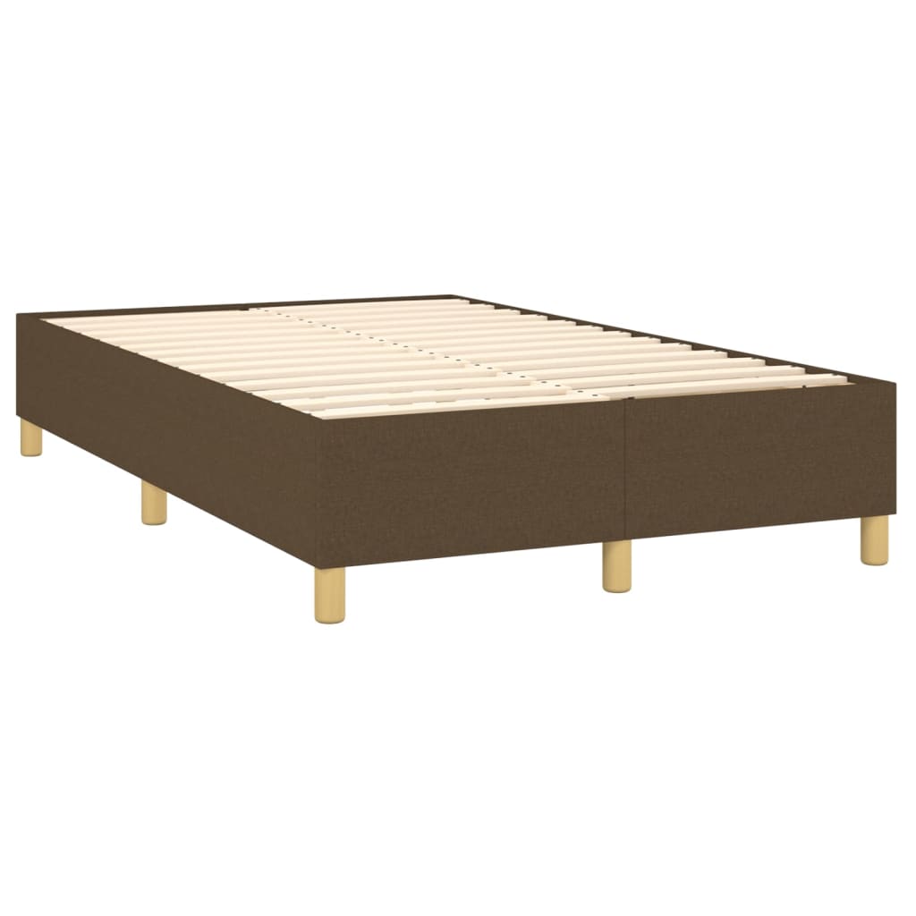 vidaXL Κρεβάτι Boxspring με Στρώμα Σκούρο Καφέ 120x200 εκ. Υφασμάτινο