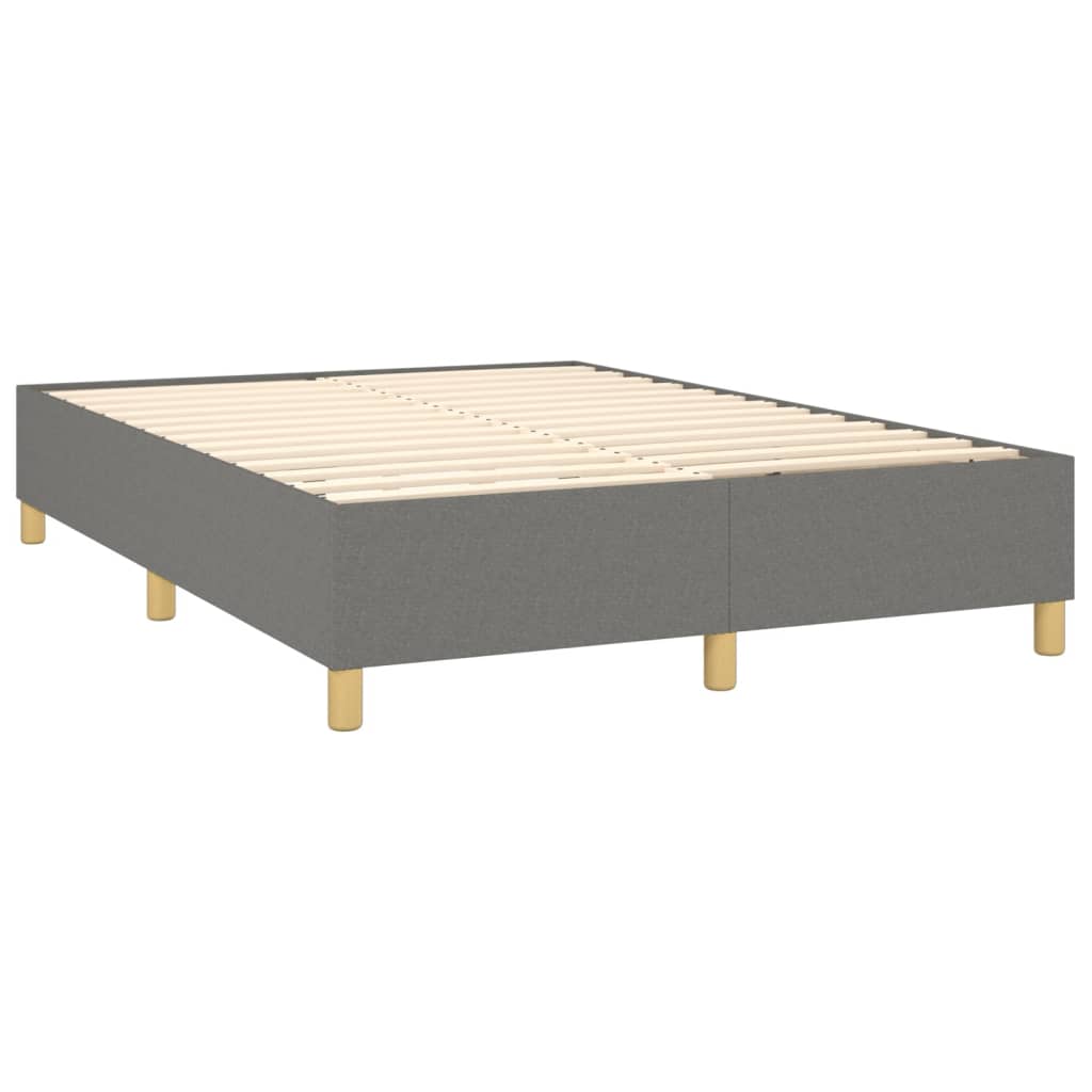 vidaXL Κρεβάτι Boxspring με Στρώμα Σκούρο Γκρι 140x190 εκ. Υφασμάτινο