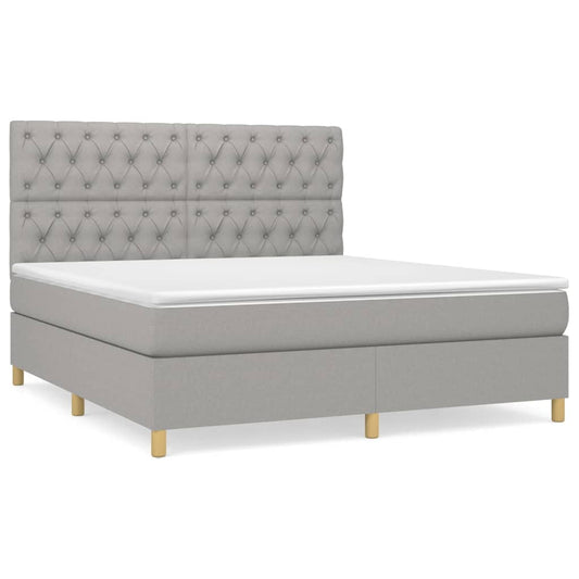 vidaXL Κρεβάτι Boxspring με Στρώμα Αν. Πράσινο 160x200εκ Υφασμάτινο