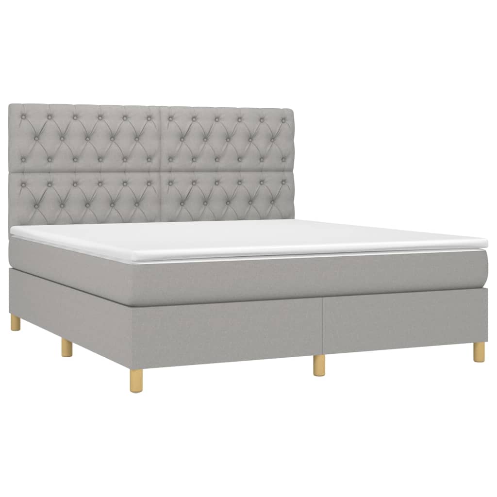 vidaXL Κρεβάτι Boxspring με Στρώμα Αν. Πράσινο 160x200εκ Υφασμάτινο