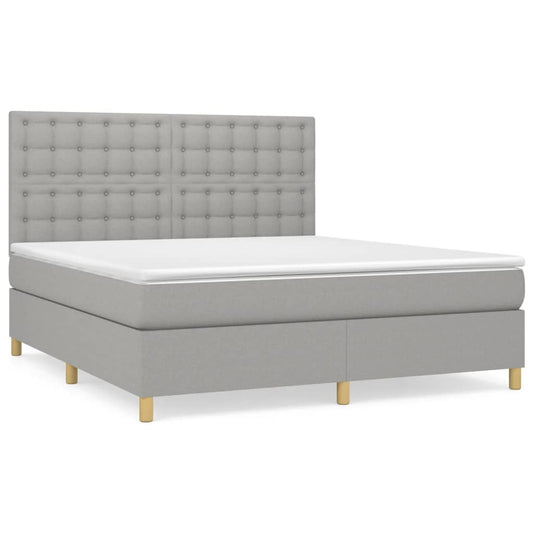 vidaXL Κρεβάτι Boxspring με Στρώμα Αν. Πράσινο 160x200εκ Υφασμάτινο