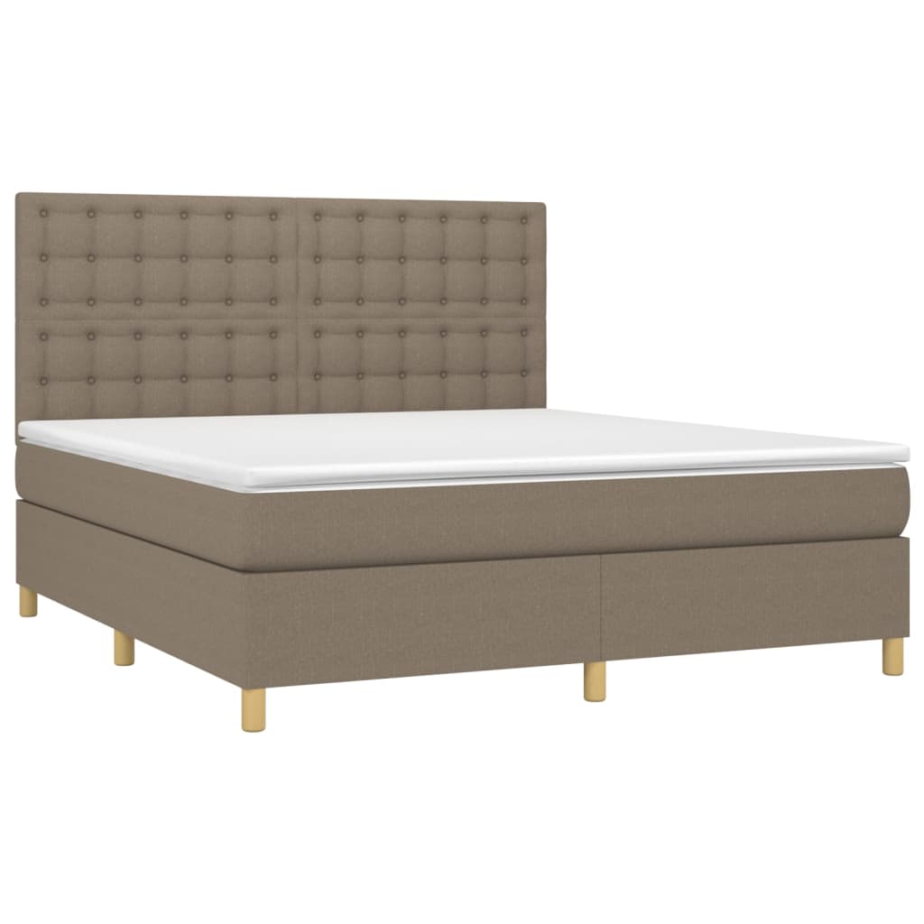 vidaXL Κρεβάτι Boxspring με Στρώμα Taupe 160x200 εκ. Υφασμάτινο