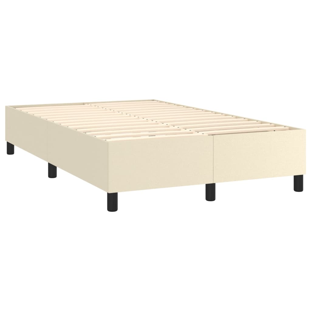 vidaXL Κρεβάτι Boxspring με Στρώμα Κρεμ 120x200εκ. από Συνθετικό Δέρμα