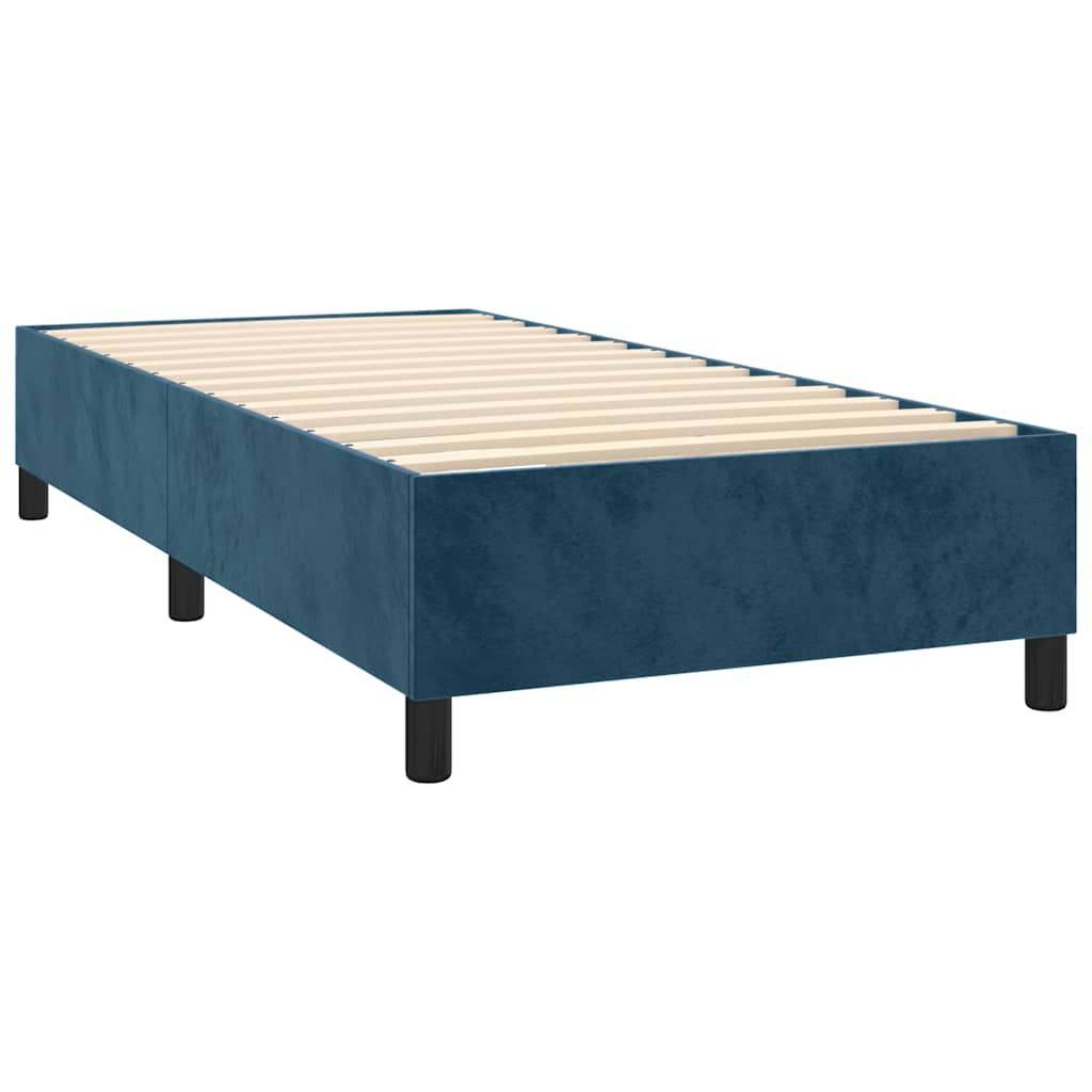 vidaXL Κρεβάτι Boxspring με Στρώμα Σκούρο Μπλε 80 x 200 εκ. Βελούδινο