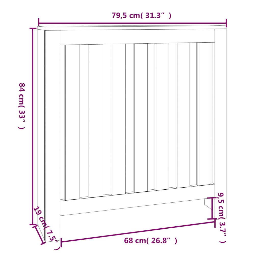 vidaXL Κάλυμμα Καλοριφέρ Λευκό 79,5x19x84 εκ. από Μασίφ Ξύλο Πεύκου