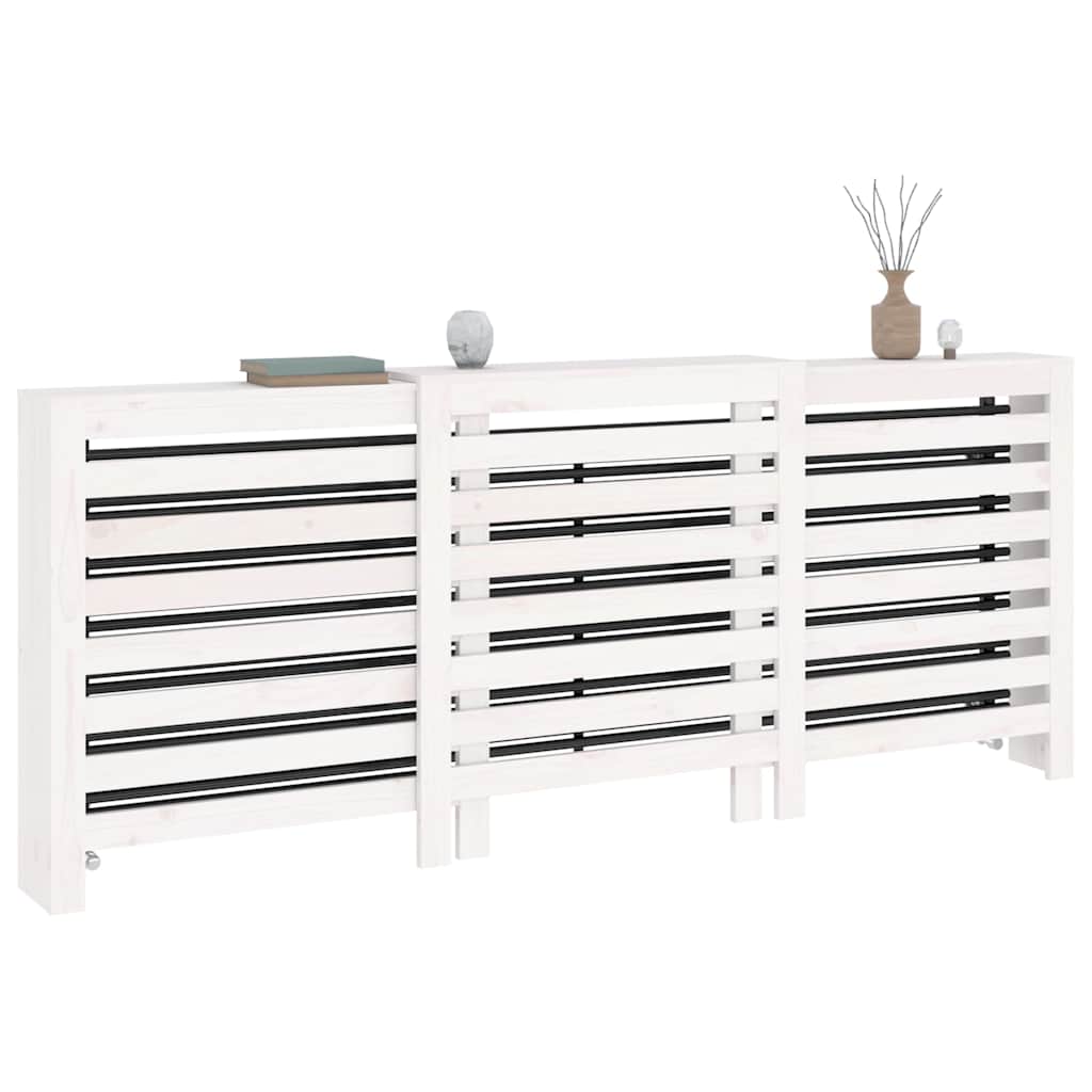 vidaXL Κάλυμμα Καλοριφέρ Λευκό 210x21x85 εκ. από Μασίφ Ξύλο Πεύκου