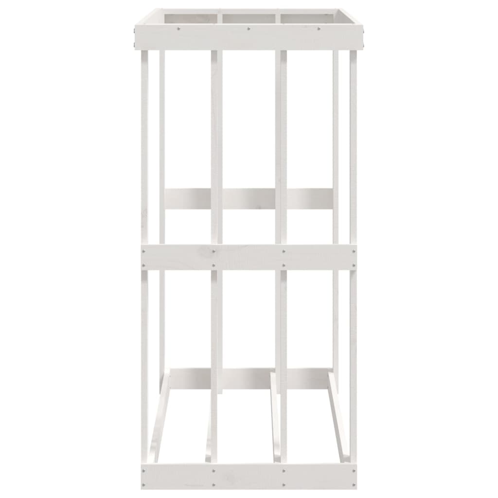 vidaXL Ξυλοθήκη Εξ. Χώρου Λευκή 108x52x106 εκ. από Μασίφ Ξύλο Πεύκου